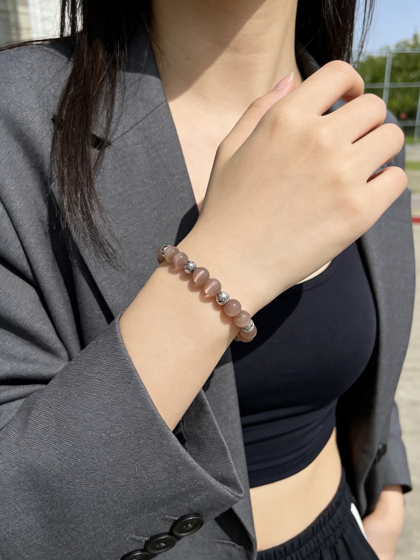 Tiffany & Co. Gray Beaded Bracelet